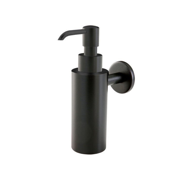 Medea Wall Mounted Round Black Soap Dispenser - Stellar Hardware and Bath 