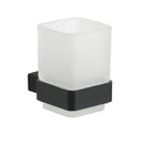 Wall Mounted Frosted Glass Toothbrush Holder With Matte Black Mounting - Stellar Hardware and Bath 