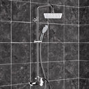 Winner Chrome Exposed Pipe Shower System with 8" Rain Shower Head and Hand Shower - Stellar Hardware and Bath 