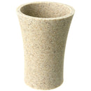 Round Toothbrush Holder Made From Stone in Natural Sand Finish - Stellar Hardware and Bath 