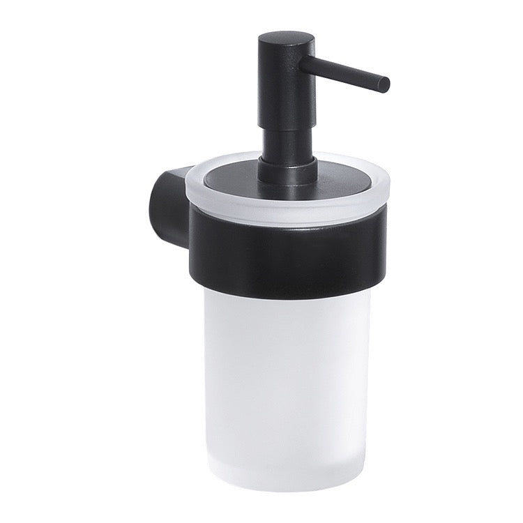 Pirenei Wall Mount Frosted Glass Soap Dispenser With Chrome Mount - Stellar Hardware and Bath 