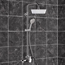 Winner Chrome Exposed Pipe Shower System with 10" Rain Shower Head and Hand Shower - Stellar Hardware and Bath 