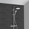 Elegance Chrome Thermostatic Exposed Pipe Shower System with 8" Rain Shower Head and Hand Shower - Stellar Hardware and Bath 