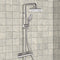 Elegance Chrome Thermostatic Exposed Pipe Shower System with 10" Rain Shower Head and Hand Shower - Stellar Hardware and Bath 