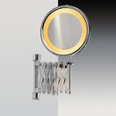 Incandescent Mirrors Wall Mounted Extendable Lighted 3x or 5x Brass Magnifying Mirror - Stellar Hardware and Bath 