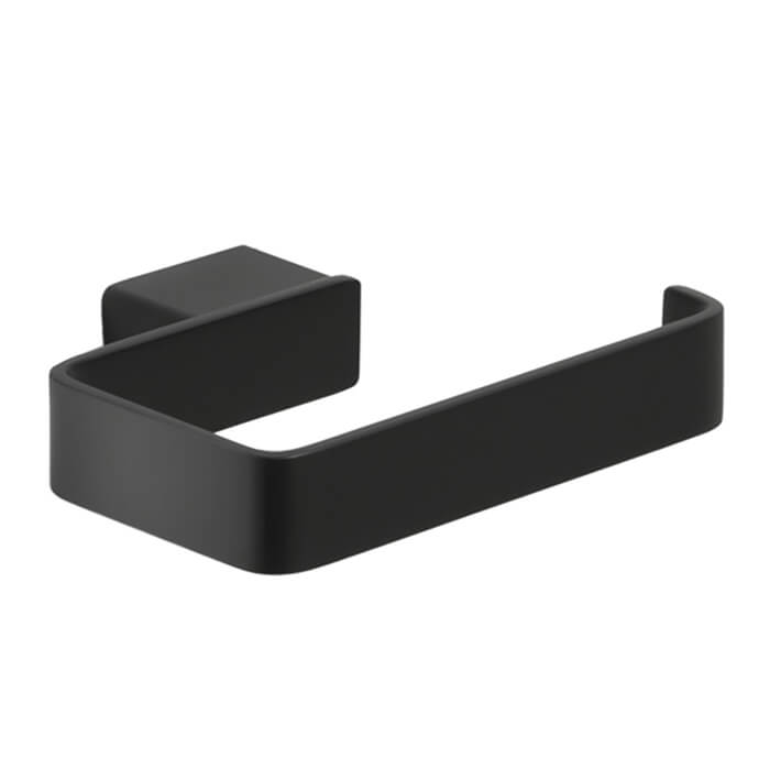 Lounge Square Matte Black Toilet Roll Holder - Stellar Hardware and Bath 