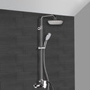 Infinity Chrome Exposed Pipe Shower System with 8" Rain Shower Head and Hand Shower - Stellar Hardware and Bath 