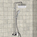 Winner Chrome Exposed Pipe Shower System with 10" Rain Shower Head and Hand Shower - Stellar Hardware and Bath 