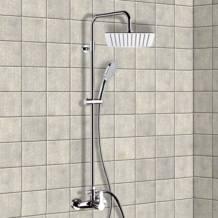 Winner Chrome Exposed Pipe Shower System with 10" Rain Shower Head and Hand Shower - Stellar Hardware and Bath 