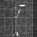 Infinity Chrome Exposed Pipe Shower System with 8" Rain Shower Head and Hand Shower - Stellar Hardware and Bath 