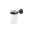 Wall Mounted Frosted Glass Toothbrush Holder with Black Brass - Stellar Hardware and Bath 