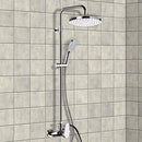 Class Line Chrome Exposed Pipe Shower System with 10" Rain Shower Head and Hand Shower - Stellar Hardware and Bath 