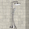 Class Line Chrome Exposed Pipe Shower System with 10" Rain Shower Head and Hand Shower - Stellar Hardware and Bath 