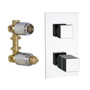 Qubika Thermal Matte Black Three Way Thermostatic Diverter on Single Flange - Stellar Hardware and Bath 