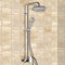 Infinity Chrome Exposed Pipe Shower System with 8" Rain Shower Head and Hand Shower - Stellar Hardware and Bath 