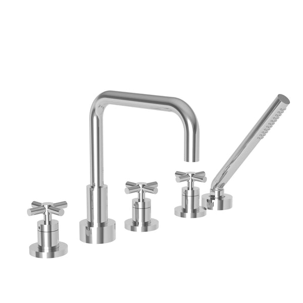Newport Brass East Square 3-1407 Roman Tub Faucet with Hand Shower - Stellar Hardware and Bath 