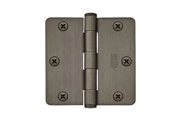 Emtek 92023 Radius Corner Heavy Duty Steel Hinges 3 1/2'' x 3 1/2'' x 1/4'' - Stellar Hardware and Bath 