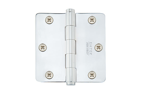 Emtek 96223 Radius Corner Heavy Duty Solid Brass Hinges  3 1/2'' x 3 1/2'' x 1/4'' - Stellar Hardware and Bath 