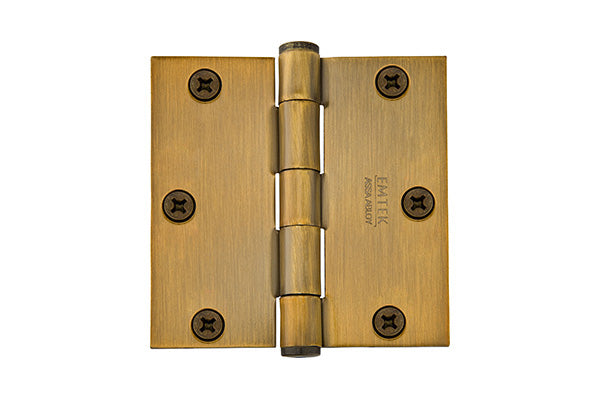 Emtek 92013 Square Corner Heavy Duty Steel Hinges 3 1/2'' x 3 1/2'' - Stellar Hardware and Bath 