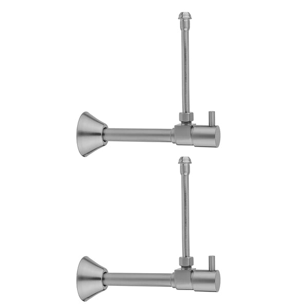 Quarter Turn Ceramic Disc Angle Pattern 1/2" Copper (Sweat fit) x 3/8" O.D. Faucet Supply Kit with Contempo Lever Handle and 20" Supply Tubes - Stellar Hardware and Bath 