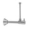 Quarter Turn Ceramic Disc Angle Pattern 1/2" Copper (Sweat fit) x 3/8" O.D. Toilet Supply Kit with Contempo Lever Handle and 12" Supply Tube - Stellar Hardware and Bath 