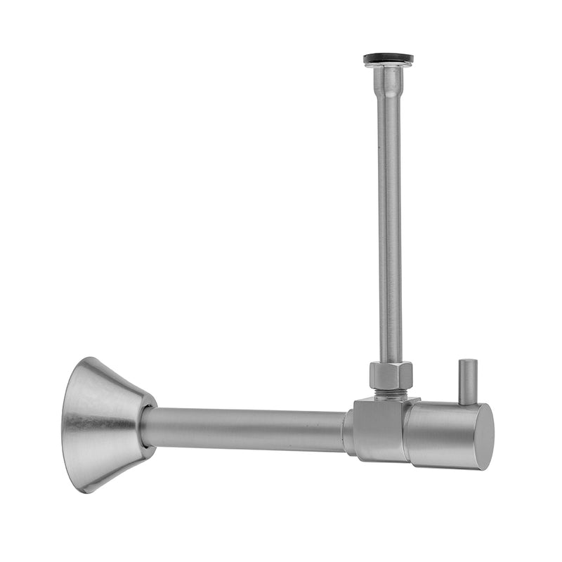 Quarter Turn Ceramic Disc Angle Pattern 1/2" Copper (Sweat fit) x 3/8" O.D. Toilet Supply Kit with Contempo Lever Handle and 12" Supply Tube - Stellar Hardware and Bath 