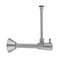 Quarter Turn Ceramic Disc Angle Pattern 1/2" Copper (Sweat fit) x 3/8" O.D. Toilet Supply Kit with Contempo Lever Handle and 20" Supply Tube - Stellar Hardware and Bath 
