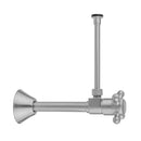 Quarter Turn Ceramic Disc Angle Pattern 1/2" Copper (Sweat fit) x 3/8" O.D. Toilet Supply Kit with Cross Handle and 12" Supply Tube - Stellar Hardware and Bath 