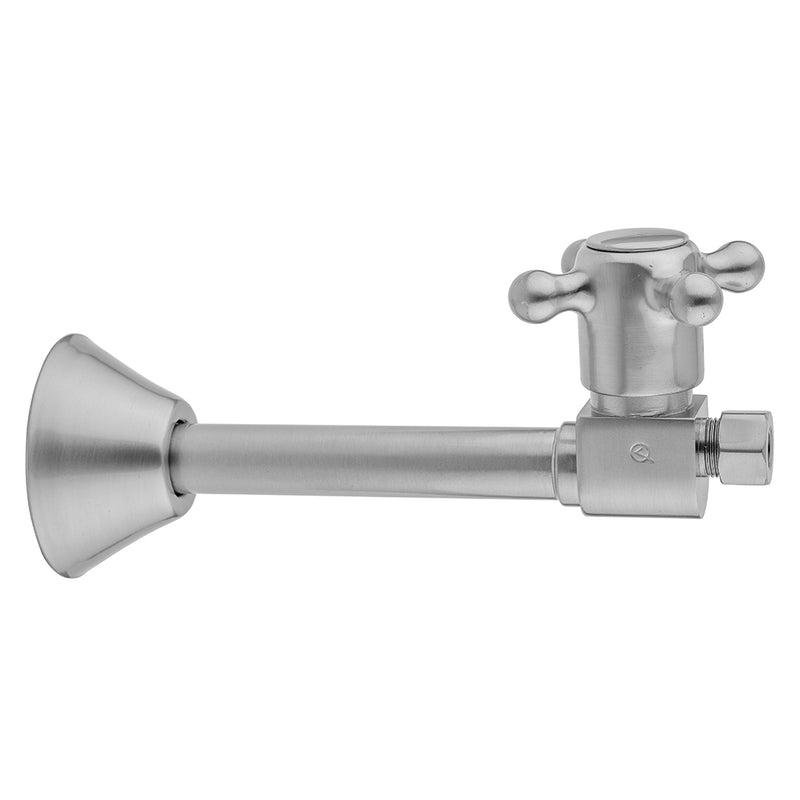 Quarter Turn Ceramic Disc Straight 1/2" Copper (Sweat fit) x 3/8" O.D. Supply Valve with Cross Handle - Stellar Hardware and Bath 