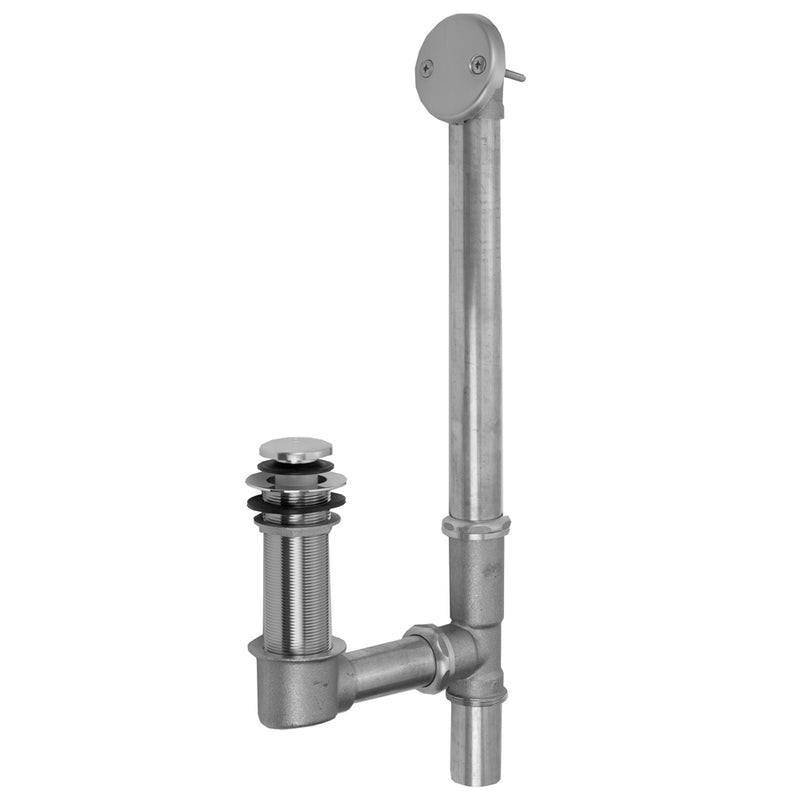 Brass Tub Drain Toe Control with Faceplate (2 Hole) for Extra Thick Tubs & Standing Tub Wastes - Stellar Hardware and Bath 