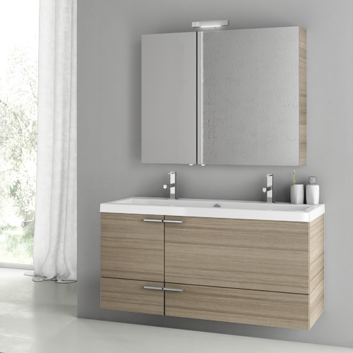 47 Inch Glossy White Bathroom Vanity Set - Stellar Hardware and Bath 