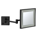 Glimmer Square Wall Mounted LED 3x Magnifying Mirror, Hardwired - Stellar Hardware and Bath 