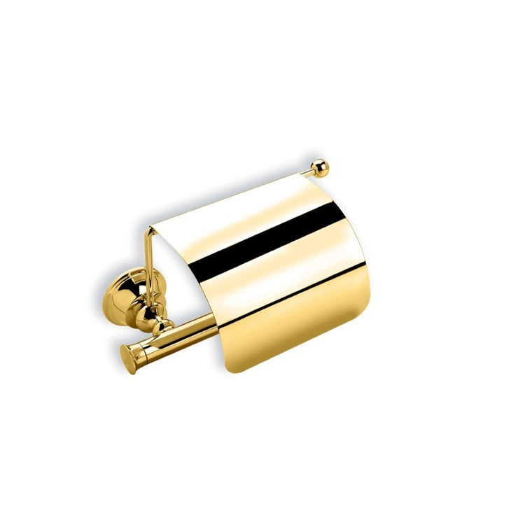 Smart Gold Brass Toilet Roll Holder with Cover - Stellar Hardware and Bath 