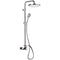 Class Line Chrome Exposed Pipe Shower System with 10" Rain Shower Head and Hand Shower - Stellar Hardware and Bath 