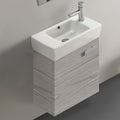 19 Inch Glossy White Wall Mount Bathroom Vanity with Fitted Ceramic Sink - Stellar Hardware and Bath 