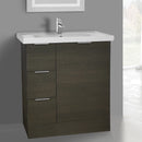 31 Inch Floor Standing Glossy White Vanity Cabinet With Fitted Sink - Stellar Hardware and Bath 