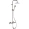 Elegance Chrome Thermostatic Exposed Pipe Shower System with 8" Rain Shower Head and Hand Shower - Stellar Hardware and Bath 