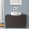 32 Inch Grey Oak Vessel Sink Bathroom Vanity, Wall Mounted - Stellar Hardware and Bath 