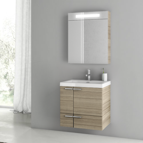 23 Inch Glossy White Bathroom Vanity Set - Stellar Hardware and Bath 