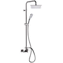 Winner Chrome Exposed Pipe Shower System with 8" Rain Shower Head and Hand Shower - Stellar Hardware and Bath 