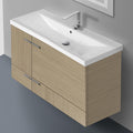 39 Inch Wenge Wall Mounted Vanity with Ceramic Sink - Stellar Hardware and Bath 