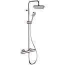 Elegance Chrome Thermostatic Exposed Pipe Shower System with 8" Rain Shower Head and Hand Shower - Stellar Hardware and Bath 