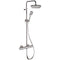 Elegance Chrome Thermostatic Exposed Pipe Shower System with 8" Rain Shower Head and Hand Shower - Stellar Hardware and Bath 