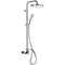 Class Line Chrome Exposed Pipe Shower System with 10" Rain Shower Head and Hand Shower - Stellar Hardware and Bath 