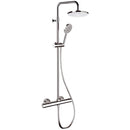 Elegance Chrome Thermostatic Exposed Pipe Shower System with 8" Rain Shower Head and Hand Shower - Stellar Hardware and Bath 