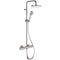 Elegance Chrome Thermostatic Exposed Pipe Shower System with 8" Rain Shower Head and Hand Shower - Stellar Hardware and Bath 