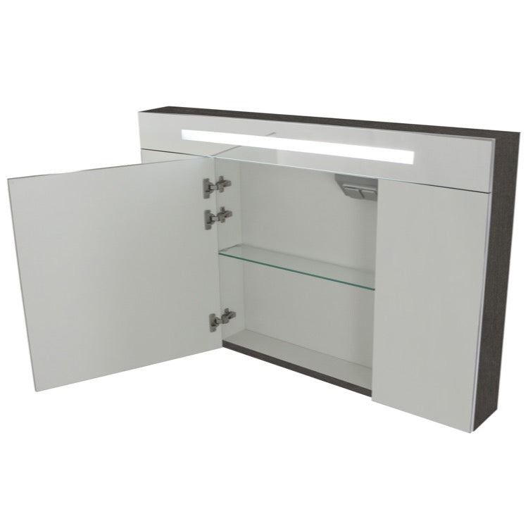 Single Modern 47 Inch Medicine Cabinet with 3 Doors and Neon Light - Stellar Hardware and Bath 