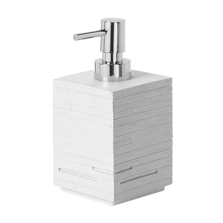 Quadrotto Square White Soap Dispenser Made From Thermoplastic Resin - Stellar Hardware and Bath 