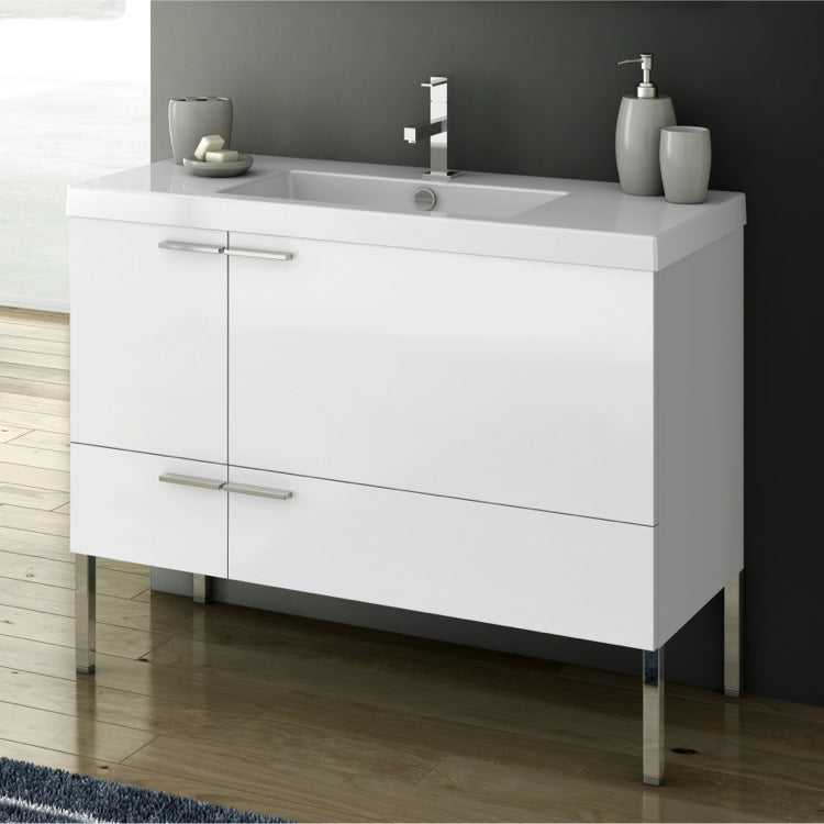 39 Inch Vanity Cabinet With Fitted Sink - Stellar Hardware and Bath 