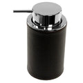 Alianto Colour Round Soap Dispenser Made From Faux Leather In White Finish - Stellar Hardware and Bath 